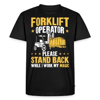Certified Forklift Truck Operator - Men's Premium Organic T-Shirt - black - Front - Nico (187cm)