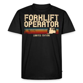 Certified Forklift Truck Operator - Men's Premium Organic T-Shirt - black - Front - Nico (187cm)
