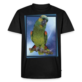 L’amazone à front bleu - T-shirt Premium bio Homme - noir - Devant - Nico (187cm)