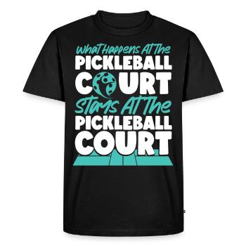 Pickleball Que se passe-t-il au - T-shirt Premium bio Homme - noir - Devant - Nico (187cm)