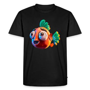 Poisson rouge choquant - T-shirt Premium bio Homme - noir - Devant - Nico (187cm)