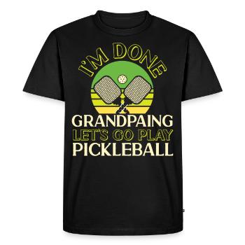 Pickleball Grandpa Retro I'm Done - Men's Premium Organic T-Shirt - black - Front - Nico (187cm)