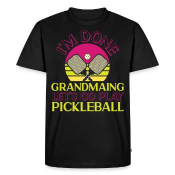 Pickleball Grandma Retro I'm Done - Men's Premium Organic T-Shirt - black - Front - Nico (187cm)