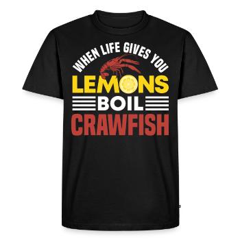 Drôle WHen Life vous donne citron bouillir Crwfish pour C - T-shirt Premium bio Homme - noir - Devant - Nico (187cm)