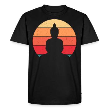 Bouddhisme Bouddha vintage pour les amateurs de bouddhisme - T-shirt Premium bio Homme - noir - Devant - Nico (187cm)