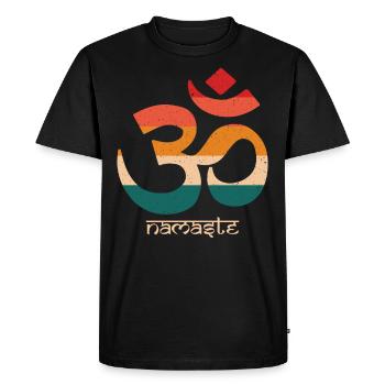 Fleur de lotus Om Symbole pour les amateurs de bouddhisme - T-shirt Premium bio Homme - noir - Devant - Nico (187cm)