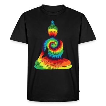 Vintage Tie Dye Buddha For Buddism Beliver - Men's Premium Organic T-Shirt - black - Front - Nico (187cm)