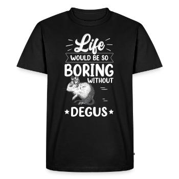 Would be boring without Degu Chilean rodent - Men's Premium Organic T-Shirt - black - Front - Nico (187cm)