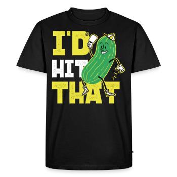 Pickleball Pickle I'd Hit That - Men's Premium Organic T-Shirt - black - Front - Nico (187cm)