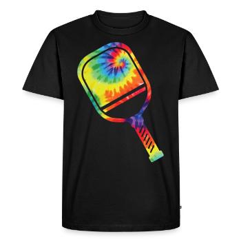Pickleball Paddle Tie Dye Retro - Men's Premium Organic T-Shirt - black - Front - Nico (187cm)