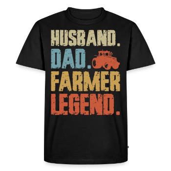 Farming Farmer Dad Father Vintage - Men's Premium Organic T-Shirt - black - Front - Nico (187cm)