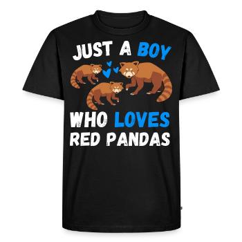 Cadeau de louveteau chinois Panda rouge - T-shirt Premium bio Homme - noir - Devant - Nico (187cm)