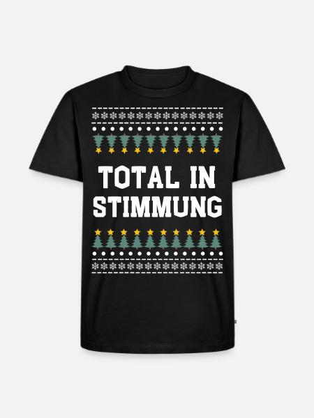 Total in Weihnachtsstimmung - Männer Premium Bio T-Shirt - Schwarz