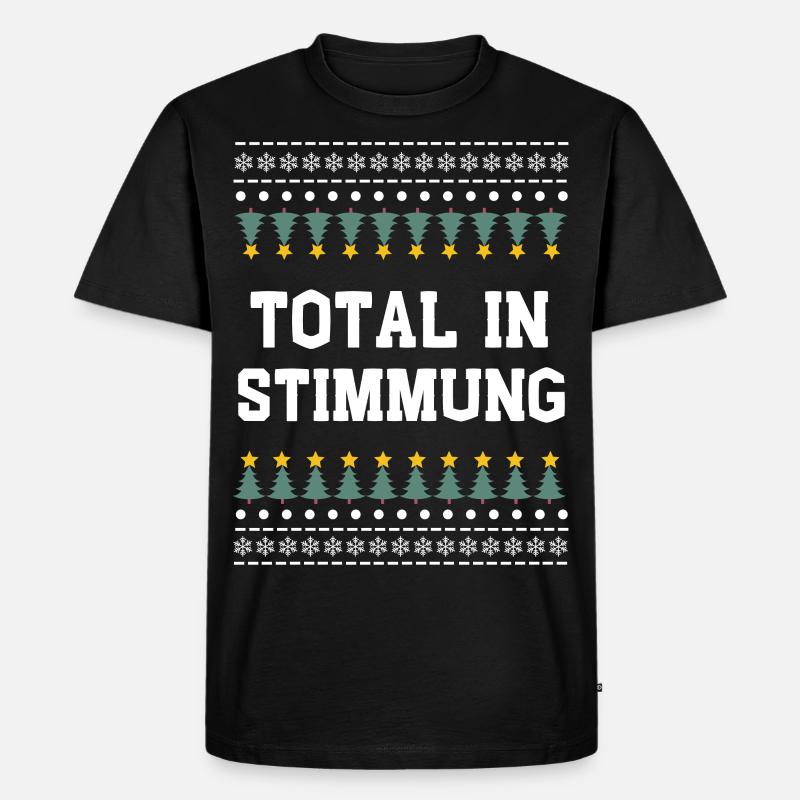 Total in Weihnachtsstimmung - Männer Premium Bio T-Shirt - Schwarz