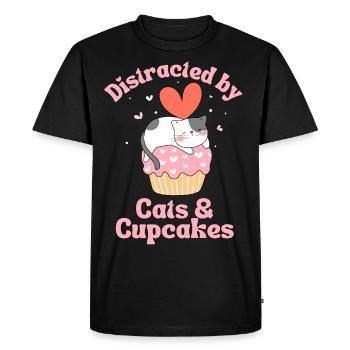 Cat Cupcake kawaii Cupcake and Cat Lovers - Men's Premium Organic T-Shirt - black - Front - Nico (187cm)
