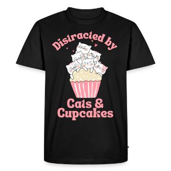 Cat Cupcake kawaii Cupcake and Cat Lovers - Men's Premium Organic T-Shirt - black - Front - Nico (187cm)