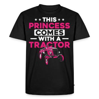 Agricultrice Fille Tracteur féminin - T-shirt Premium bio Homme - noir - Devant - Nico (187cm)