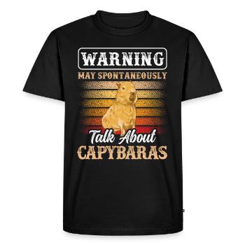 Capybara parle spontanément de capybara - T-shirt Premium bio Homme - noir - Devant - Nico (187cm)
