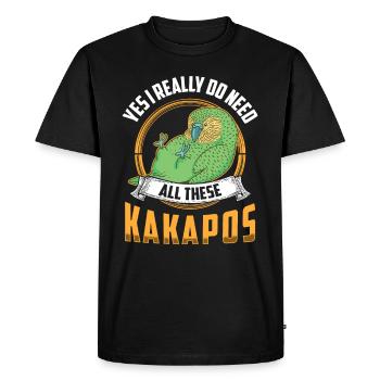 Kakapo need all this New Zealand parrot - Men's Premium Organic T-Shirt - black - Front - Nico (187cm)