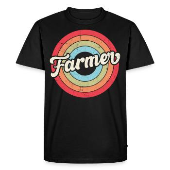 Farming Farmer Retro Vintage - Men's Premium Organic T-Shirt - black - Front - Nico (187cm)