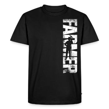 Farming Farmer Vintage Farmer - Men's Premium Organic T-Shirt - black - Front - Nico (187cm)