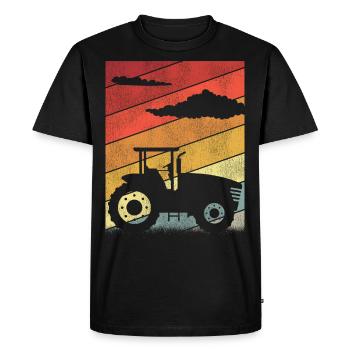 Farming Farmer Retro Vintage - Men's Premium Organic T-Shirt - black - Front - Nico (187cm)