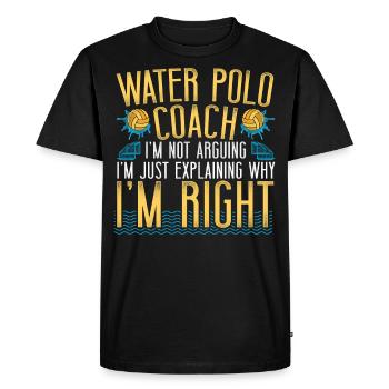 Entraîneur de Water-Polo Vintage Water - T-shirt Premium bio Homme - noir - Devant - Nico (187cm)