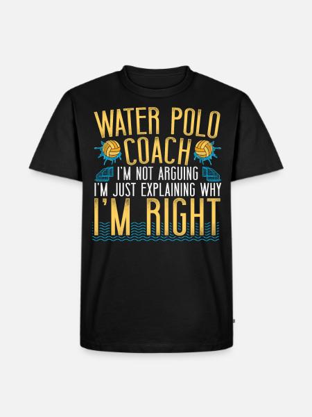 Entraîneur de Water-Polo Vintage Water - T-shirt Premium bio Homme - noir