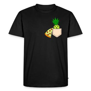 Pizza Ananas - T-shirt Premium bio Homme - noir - Devant - Nico (187cm)