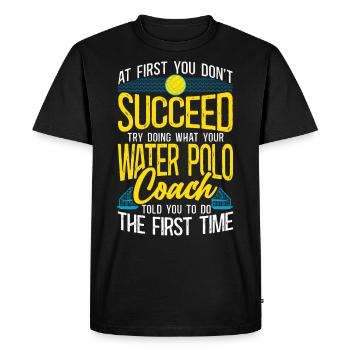 Water Polo Vintage Si au début vous - T-shirt Premium bio Homme - noir - Devant - Nico (187cm)