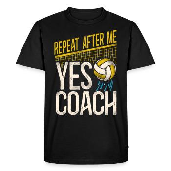 Water Polo Coach Vintage Repeat - Men's Premium Organic T-Shirt - black - Front - Nico (187cm)