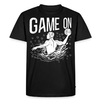 Water Polo Game On - Men's Premium Organic T-Shirt - black - Front - Nico (187cm)