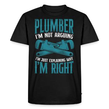 Plombier Plombier Plombier Vintage Plombier - T-shirt Premium bio Homme - noir - Devant - Nico (187cm)