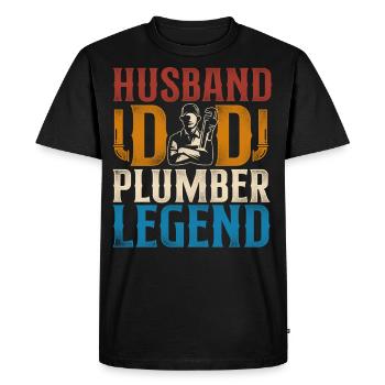 Plumbing Plumber Dad Vintage Retro - Men's Premium Organic T-Shirt - black - Front - Nico (187cm)