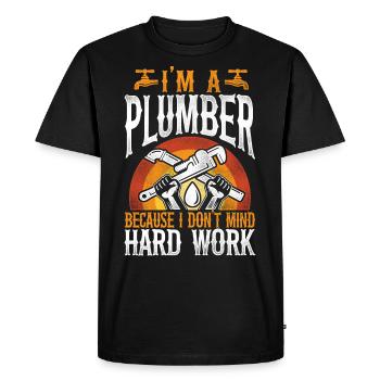Plombier de plomberie vintage Je suis un - T-shirt Premium bio Homme - noir - Devant - Nico (187cm)