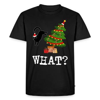 Chat quoi? Chat quoi? - Un beau cadeau - T-shirt Premium bio Homme - noir - Devant - Nico (187cm)