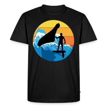 Wing Foiling Hydrofoil Surfing Surf Water Sport - T-shirt Premium bio Homme - noir - Devant - Nico (187cm)