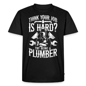Plombier Plombier Vintage Pensez - T-shirt Premium bio Homme - noir - Devant - Nico (187cm)