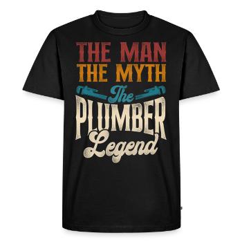 Plumbing Plumber Dad Vintage Retro - Men's Premium Organic T-Shirt - black - Front - Nico (187cm)