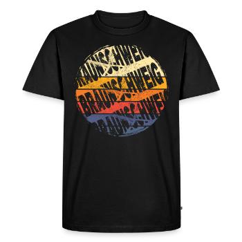 Braunschweig Allemagne Ville Vintage Rétro - T-shirt Premium bio Homme - noir - Devant - Nico (187cm)