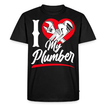 Plomberie plombier Petite amie Femme - T-shirt Premium bio Homme - noir - Devant - Nico (187cm)