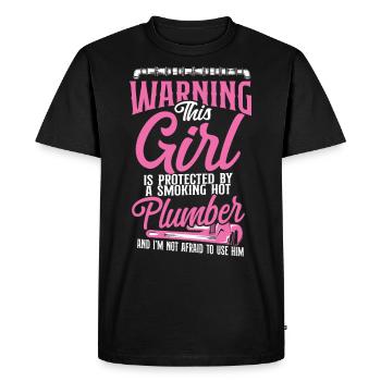 Plomberie plombier Petite amie Femme - T-shirt Premium bio Homme - noir - Devant - Nico (187cm)