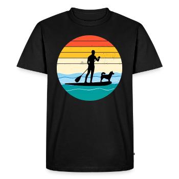 Paddleboarding Paddleboard Paddle Water sports Dog - Men's Premium Organic T-Shirt - black - Front - Nico (187cm)