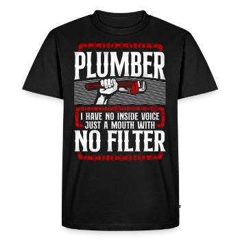 Plombier plombier plombier Je n’ai pas - T-shirt Premium bio Homme - noir - Devant - Nico (187cm)