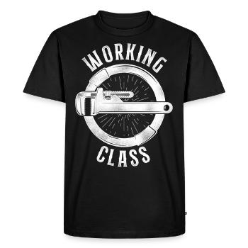 Plomberie Plombier Vintage Travail - T-shirt Premium bio Homme - noir - Devant - Nico (187cm)