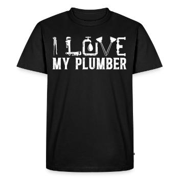 Plomberie plombier femme petite amie - T-shirt Premium bio Homme - noir - Devant - Nico (187cm)