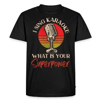 Karaoké Chanteur 80s Rétro Je Chante - T-shirt Premium bio Homme - noir - Devant - Nico (187cm)