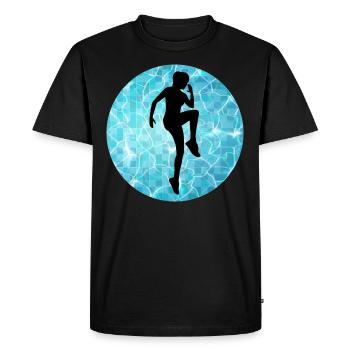 Deep Water Aqua jogging Pool Running Fitness - Men's Premium Organic T-Shirt - black - Front - Nico (187cm)