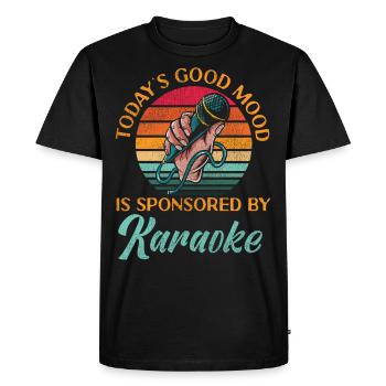 Karaoké Chanteur Rétro Vintage - T-shirt Premium bio Homme - noir - Devant - Nico (187cm)