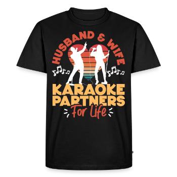 Chanteur de karaoké Mari Femme - T-shirt Premium bio Homme - noir - Devant - Nico (187cm)